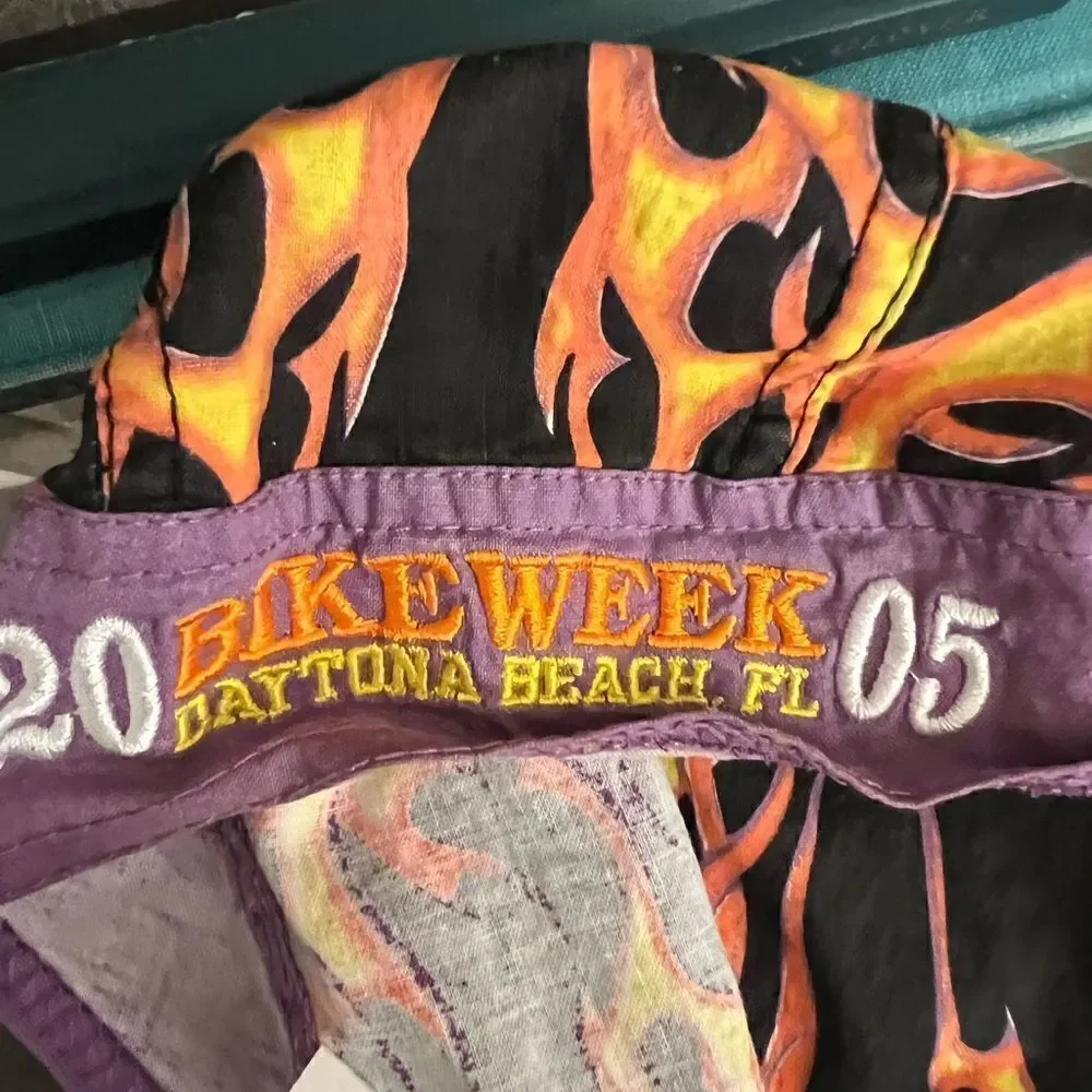 2005 Bike Week Daytona Beach FL Motorcycle flame head wrap.